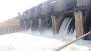 Farmers were happy as soon as rajiv sagar dam gate opened