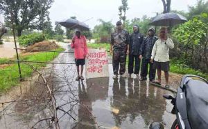 In balaghat , the poster of development exploded in the first rain