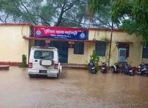 Water on all bridges and culverts of mauganj,water logging from place to place