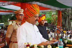 The flag was hoisted in balaghat with pride and resolve