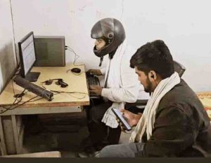 Rewa DM is working on the order and instruction ,employees are working with helmets