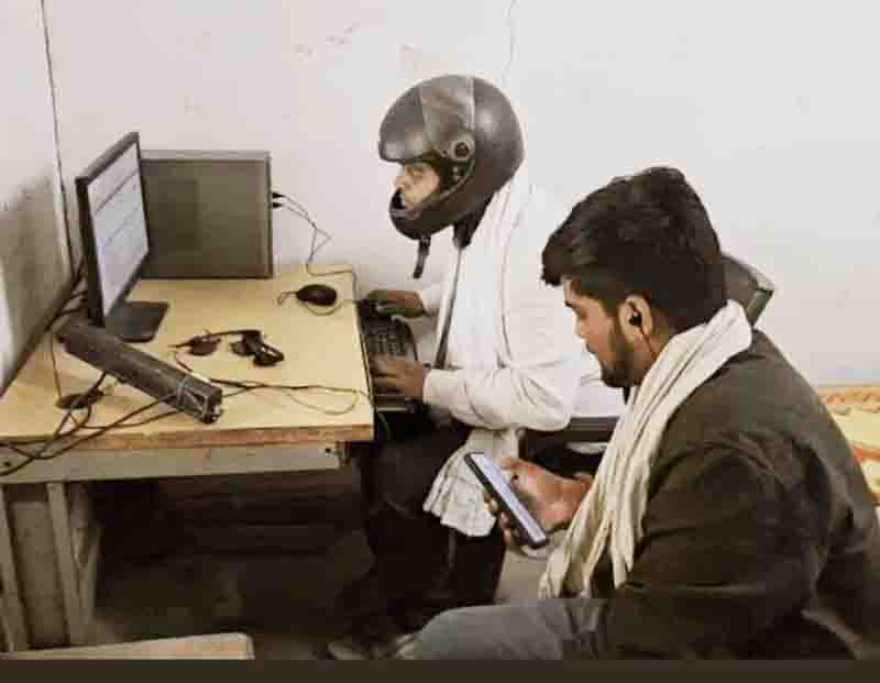 Rewa DM is working on the order and instruction ,employees are working with helmets