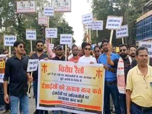 Christian society rally in protest against the arrest of nuns