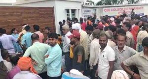 After lathi charge at fertilizer distribution center in rewa,now stampede,many injured